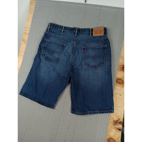 Levis 569 Denim Shorts Mens 38 Blue Wash Fade Loose Street Skate - Picture 7 of 14